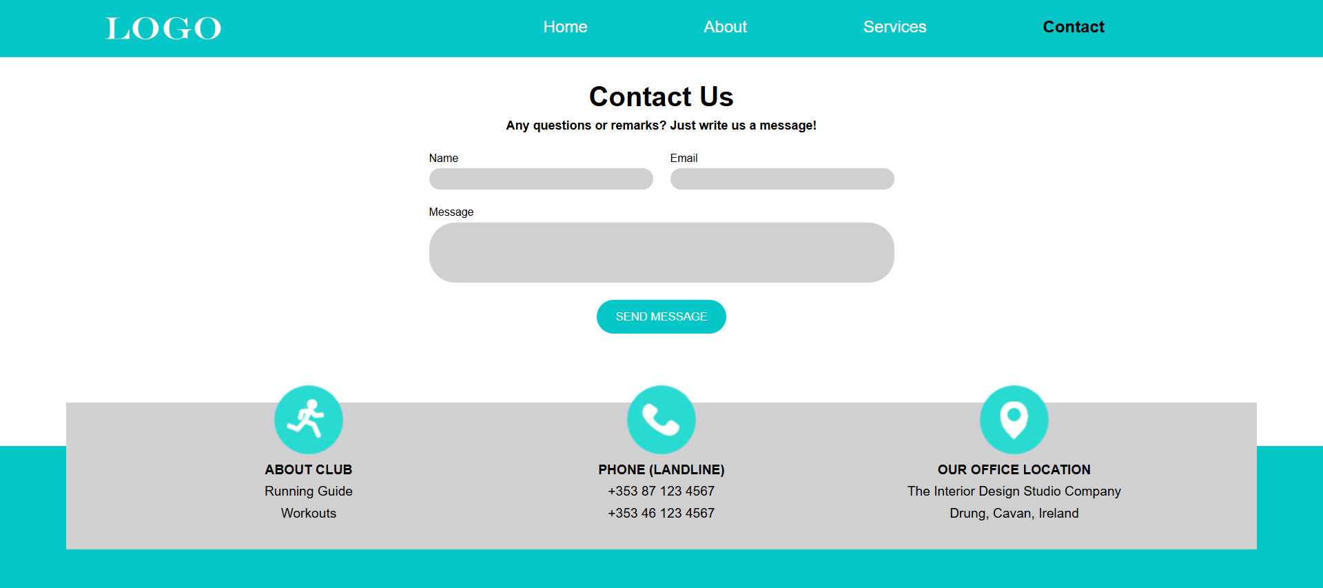 An image of a contact page made by Isaac MND